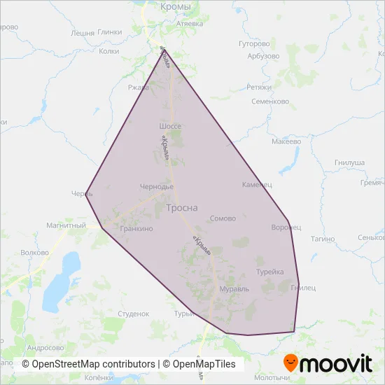 Trosnyansky District coverage area map