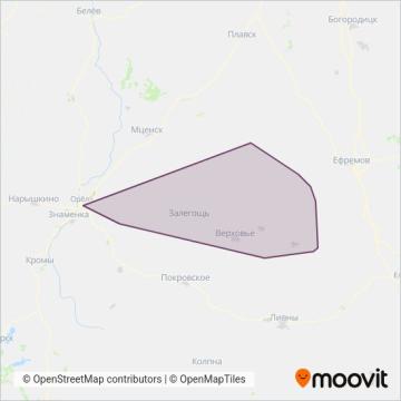 Схема покрытия компании Маршруты северо-востока Орловщины