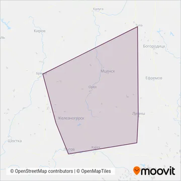 Пригородные поезда coverage area map