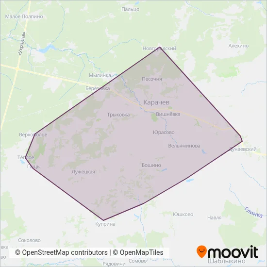 Karachev and District coverage area map
