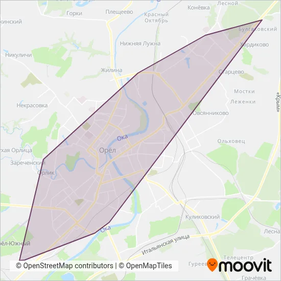 Oryol coverage area map