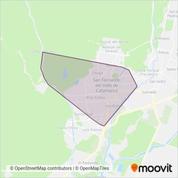 Mapa del área de cobertura de Cooperativa San Fernando