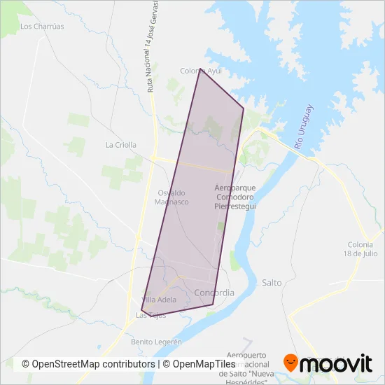 Nuevo expreso coverage area map