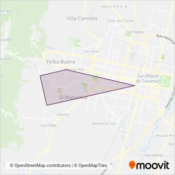 Ber Bus U.T.E. coverage area map