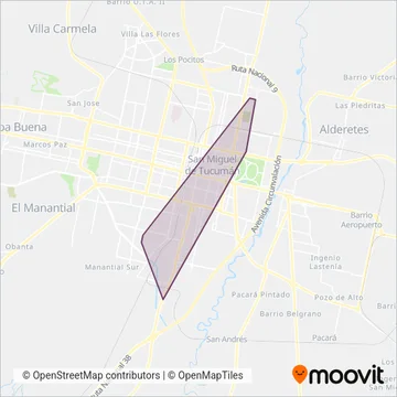 Los Pumas U.T.E. coverage area map
