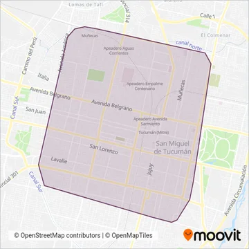 B y V Transportes S.R.L. coverage area map