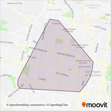 Mapa del área de cobertura de Gral Belgrano S.R.L.
