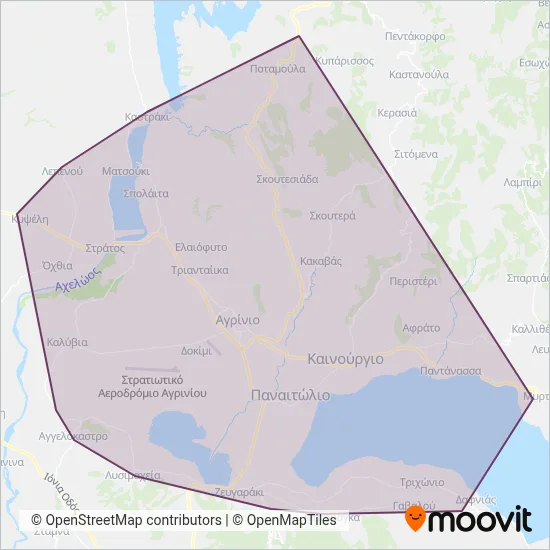 Agrinio Urban KTEL S.A. coverage area map