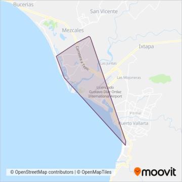 Mapa del área de cobertura de Autotransportes Medina