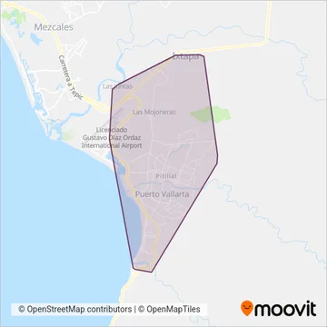 UNIBUSPV Integrados y Unidos de la Bahía S.A. de C.V. coverage area map