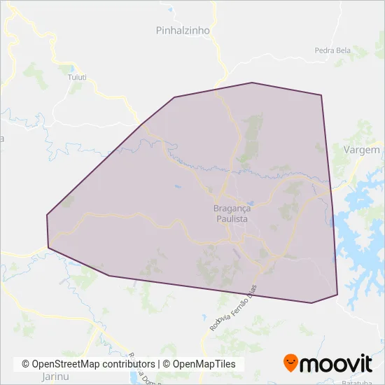 COM Bragança Paulista coverage area map