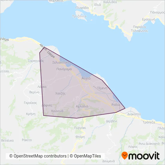 Aigio Urban KTEL coverage area map