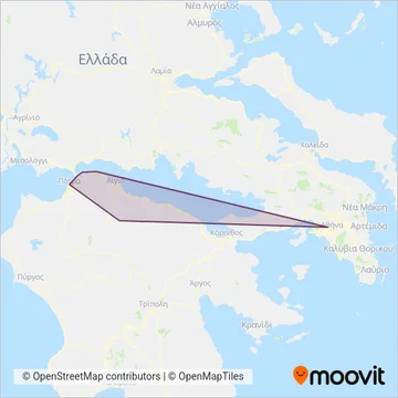Υπεραστικό ΚΤΕΛ Ν. Αχαΐας coverage area map