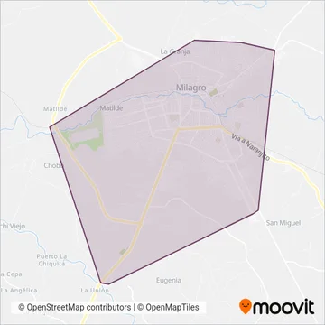 Transporte Urbano de Ciudad Milagro coverage area map
