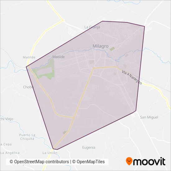 Transporte Urbano de Ciudad Milagro coverage area map