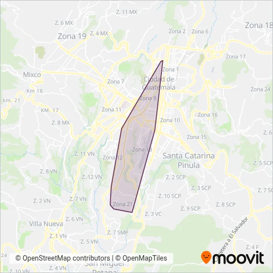Transurbano coverage area map