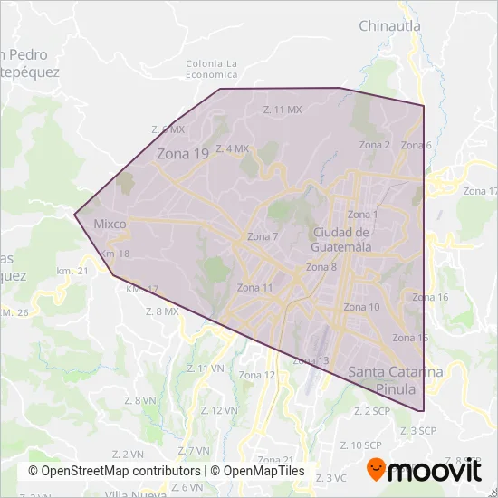 Rutas Express coverage area map