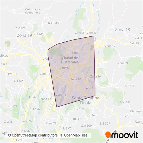 TuBus coverage area map