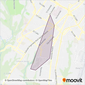 Transporte Interno USAC coverage area map