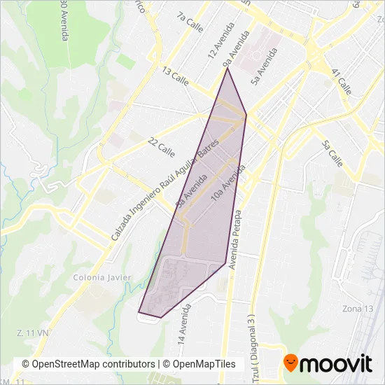Transporte Interno USAC coverage area map