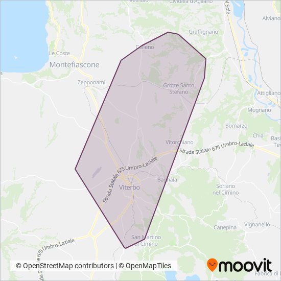Francigena coverage area map
