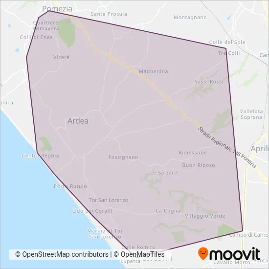 Lazio Mobility Scarl coverage area map