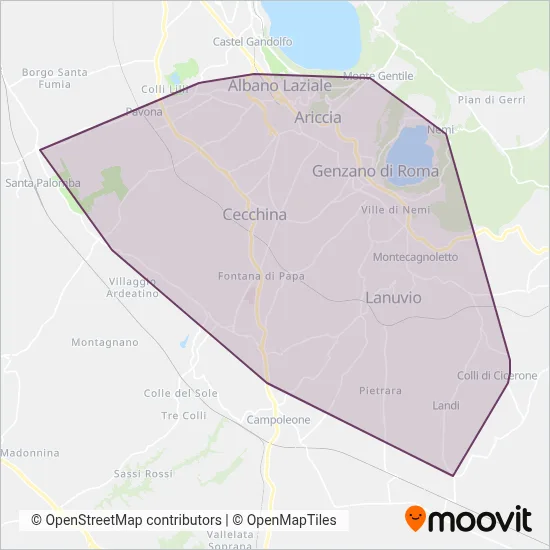 Area coperta dal servizio di Ago Uno