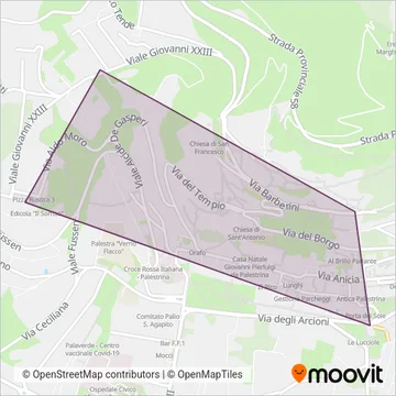 Comune di Palestrina coverage area map