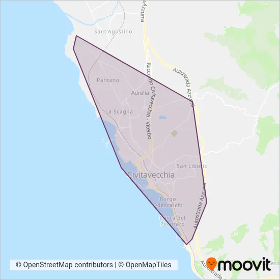 Area coperta dal servizio di Civitavecchia Servizi Pubblici