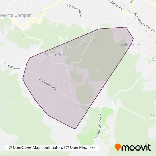 Area coperta dal servizio di Autoservizi L.Z. Rocca Priora S.R.L.