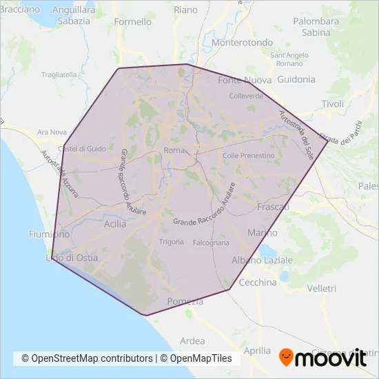 Area coperta dal servizio di ATAC (Bus)