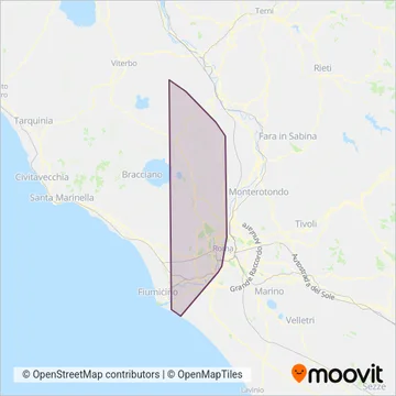 Cotral (Rail) coverage area map