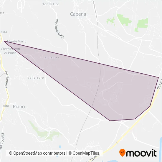 Area coperta dal servizio di Fratarcangeli bus