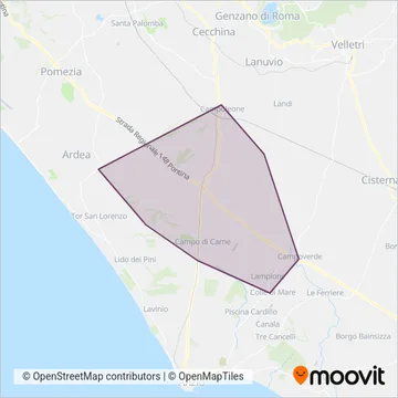 Tesei Bus coverage area map
