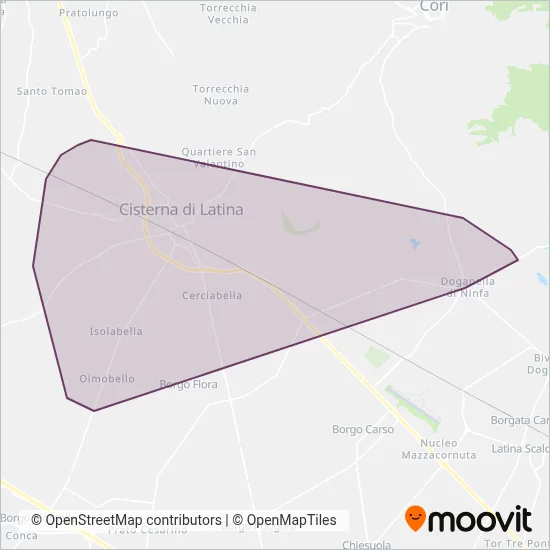 Area coperta dal servizio di Sordilli Tours