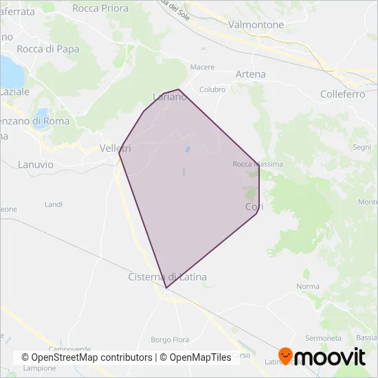 Area coperta dal servizio di Caliciotti Viaggi