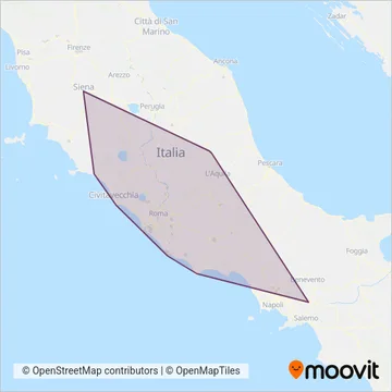 Cotral (Bus) coverage area map