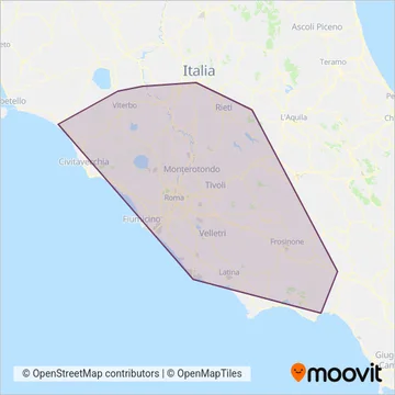 Trenitalia (Bus) coverage area map