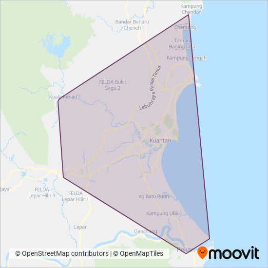 Rapid Kuantan coverage area map