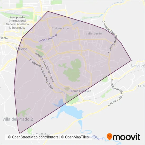 Calafias Rojo y Crema coverage area map