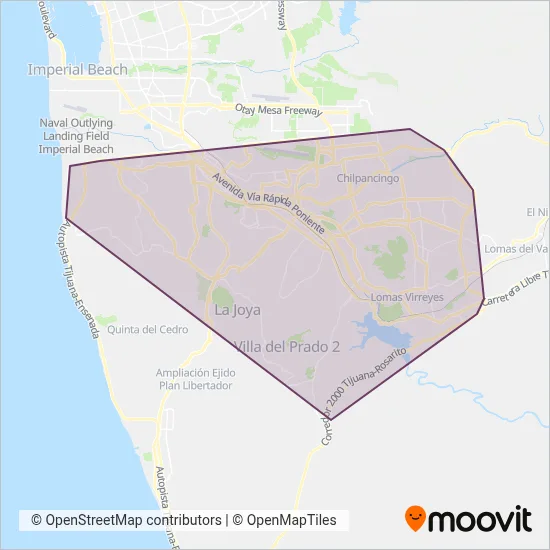 Azul y blanco coverage area map