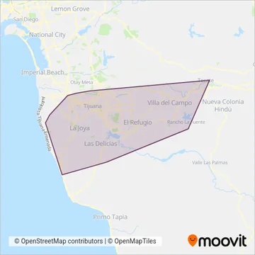 Taxis coverage area map