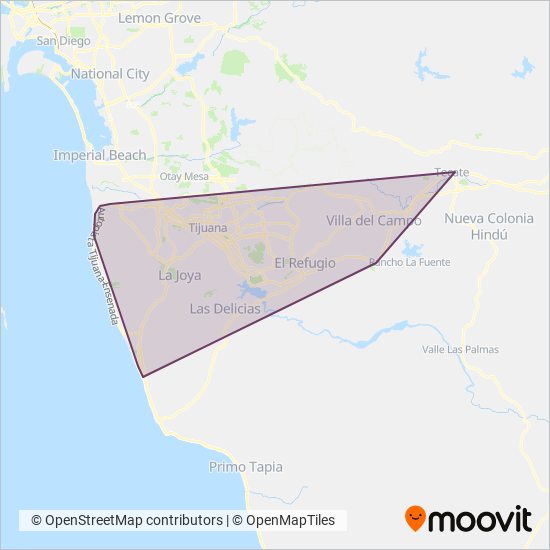 Blanco y Amarillo coverage area map