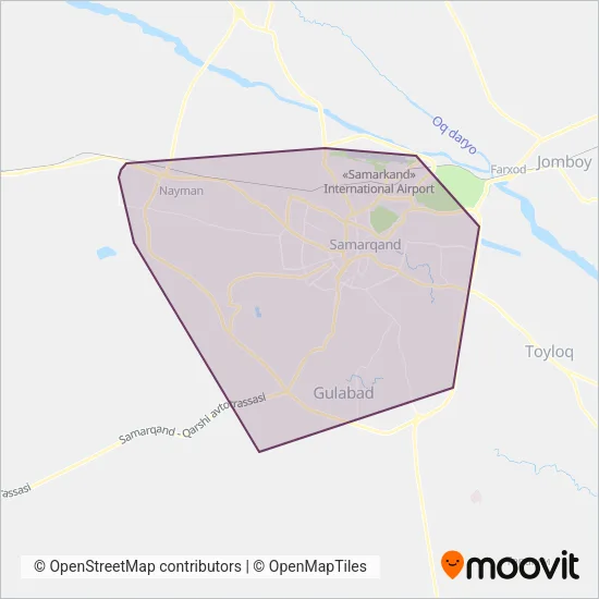 Samarqand Avtobusa coverage area map