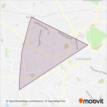 Схема покрытия компании O‘zbekiston Temir Yo'llara (Трамвай)