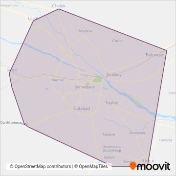 Схема покрытия компании Shaharlararo Avtobus