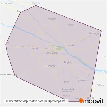 Схема покрытия компании Shaharlararo Avtobus
