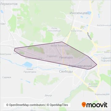 Городской электрический транспорт coverage area map