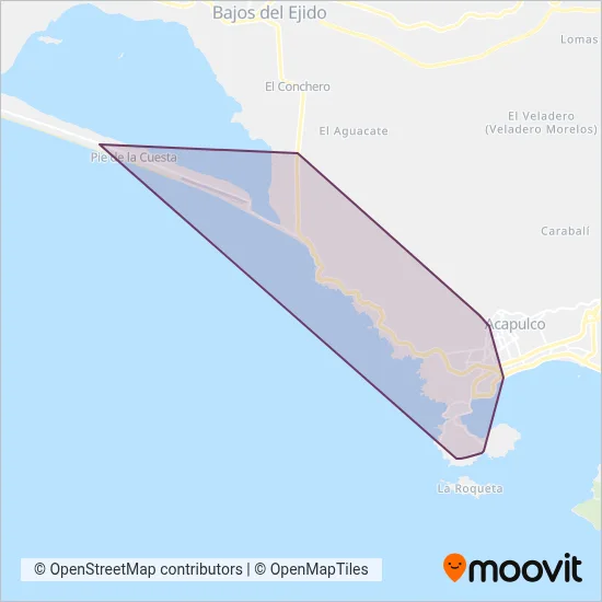 Rutas al Poniente coverage area map