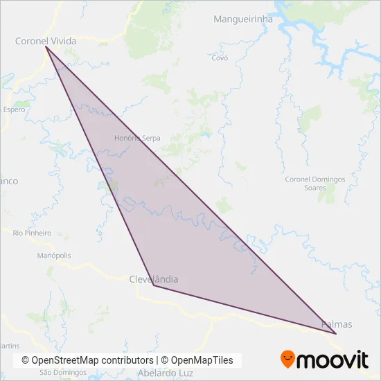 Expresso Princesa dos Campos (Rodoviário) coverage area map